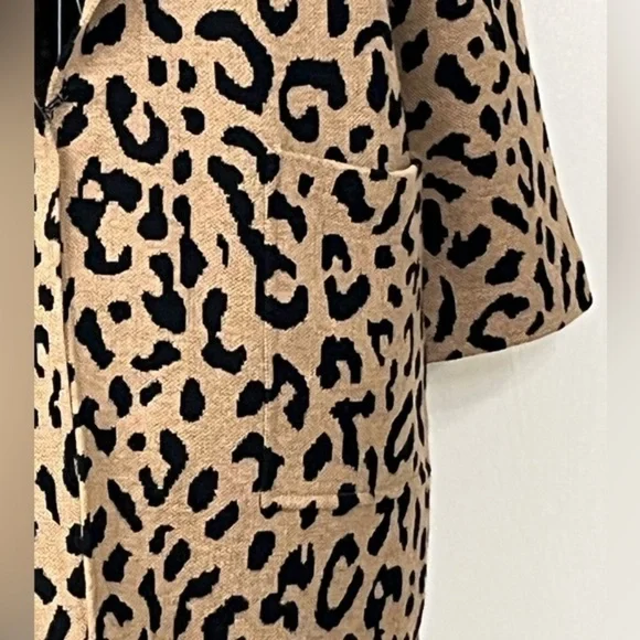 🟢 J. Crew Leopard Print 3/4 Sleeve Cardigan - Picture 6 of 13